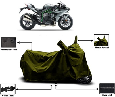 Amexride Two Wheeler Cover for Kawasaki(Ninja H2 BS6, Green)