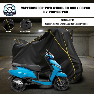ANTHUB Waterproof Two Wheeler Cover for TVS(Jupiter, Black)