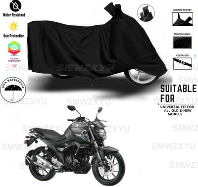 smwzxyu Waterproof Two Wheeler Cover for Yamaha(FZ 25 BS6, Black)