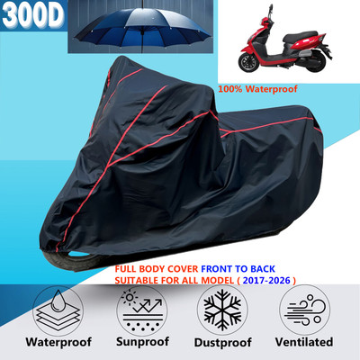 AUTOCAD Waterproof Two Wheeler Cover for PURE EV(Black, Red)