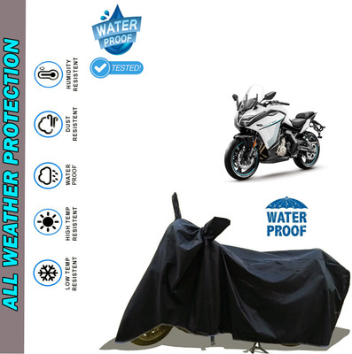 AutoGalaxy Waterproof Two Wheeler Cover for CFMoto(650GT, Black)
