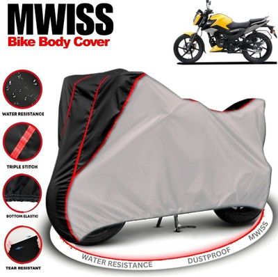 Mwiss Waterproof Two Wheeler Cover for TVS(Raider, Silver, Black)