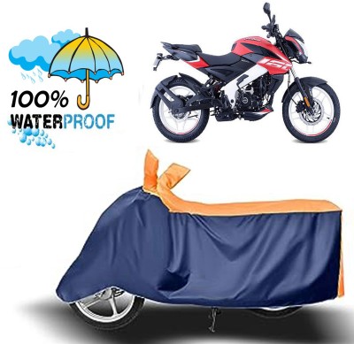 ROYAL AUTO MART Waterproof Two Wheeler Cover for Bajaj(Pulsar NS-160, Blue, Orange)