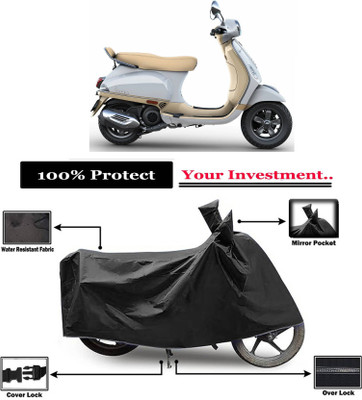 KEDIT Two Wheeler Cover for Vespa(Vespa VXL 150, Black)