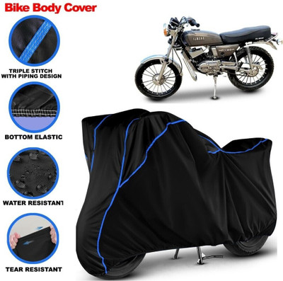 Grizzly Two Wheeler Cover for Yamaha(RX 100, Black, Blue)