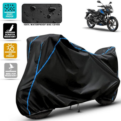 Amikan Waterproof Two Wheeler Cover for Bajaj(Pulsar 125, Black, Blue)