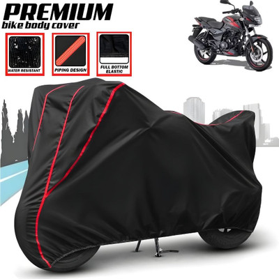 Mwiss Waterproof Two Wheeler Cover for Bajaj(Pulsar 150, Black, Red)