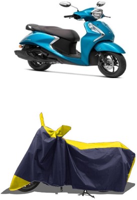 SUGASHRI Waterproof Two Wheeler Cover for Yamaha(Fascino, Yellow, Blue)