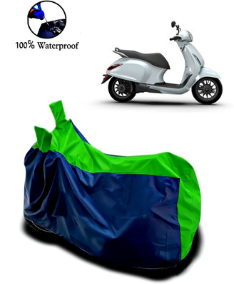 Autofly Waterproof Two Wheeler Cover for Bajaj(Urbanite Chetak, Blue, Green)
