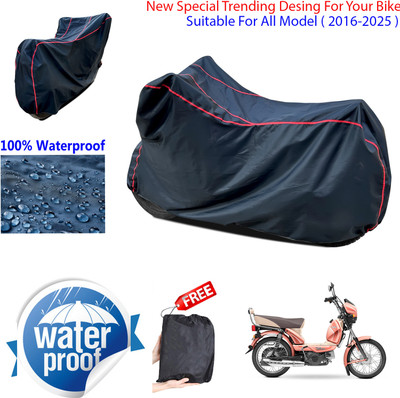 AUTOCAD Waterproof Two Wheeler Cover for TVS(XL 100, Black)