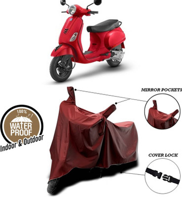 KEDIT Two Wheeler Cover for Vespa(VXL 125 BS6, Maroon)