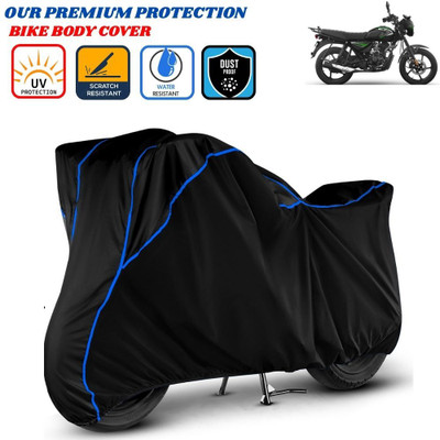 Delphinium Waterproof Two Wheeler Cover for Bajaj(CT 125X, Black, Blue)