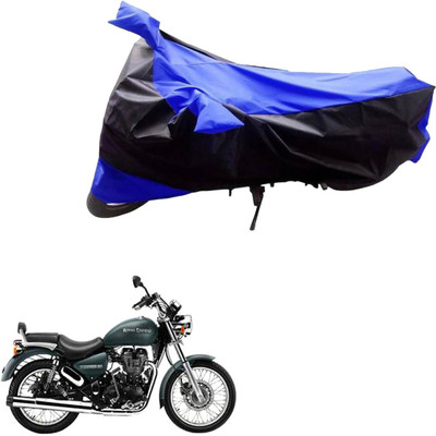 Mdstar Waterproof Two Wheeler Cover for Royal Enfield(Black, Blue)
