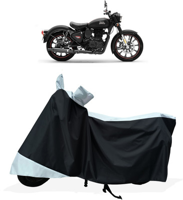 Tricway Two Wheeler Cover for Royal Enfield(Classic Stealth Black BS6, White)
