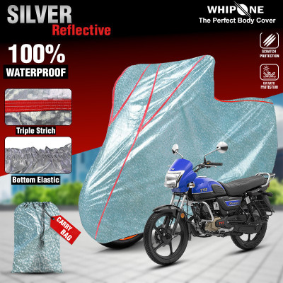 Whipone Waterproof Two Wheeler Cover for TVS(Radeon, Silver)
