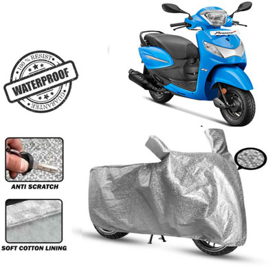 Autoinnovation Waterproof Two Wheeler Cover for Hero(Pleasure Plus, Silver)