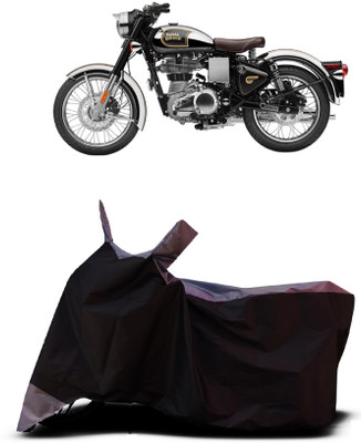 OliverX Waterproof Two Wheeler Cover for Royal Enfield(Classic Stealth Black, Grey)