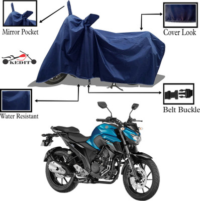 KEDIT Two Wheeler Cover for Universal For Bike(FZ S V3, Blue)