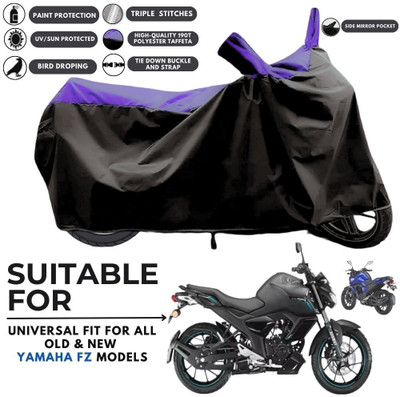 MADAFIYA Two Wheeler Cover for Yamaha(FZ-S Fi Version 3.0 BS6, Black, Purple)