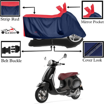 KEDIT Two Wheeler Cover for Vespa(VXL 125 BS6, Red, Blue)