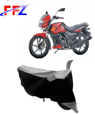 FFZ Waterproof Two Wheeler Cover for TVS(Flame DS 125, Black, Grey)