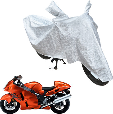 RiderShine Waterproof Two Wheeler Cover for Suzuki(GSX R1300 Hayabusa, Silver)