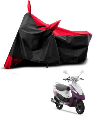 AASHTIK MART Two Wheeler Cover for TVS(Scooty Pep Plus, Red, Black)