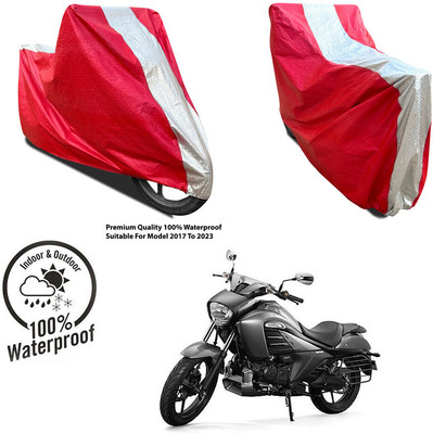 AutoGalaxy Waterproof Two Wheeler Cover for Yamaha(FZS-FI V3 BS6, Silver, Red)