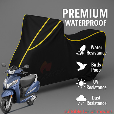 pocket bazar Waterproof Two Wheeler Cover for Honda(Activa 125, Black, Yellow)