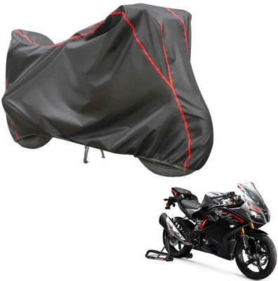 Love Me Two Wheeler Cover for TVS(Apache RTR 310, Grey, Red)