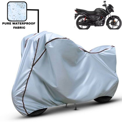 Delphinium Waterproof Two Wheeler Cover for Hero(Glamour, Silver, Black)