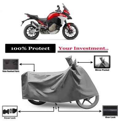 Amexride Two Wheeler Cover for Ducati(Multistrada, Grey)