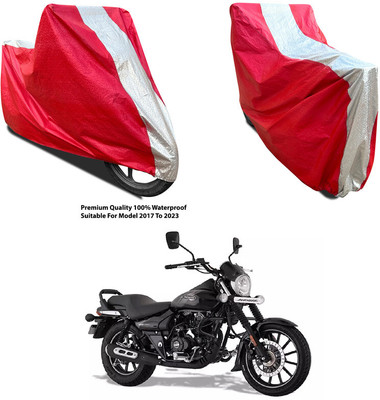 AutoGalaxy Waterproof Two Wheeler Cover for Bajaj(Avenger Street 160, Silver, Red)