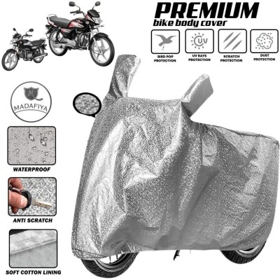 MADAFIYA Two Wheeler Cover for Hero(HF Deluxe BS6, Silver)