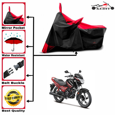 KEDIT Two Wheeler Cover for Universal For Bike(Glamour BS6, Red, Black)