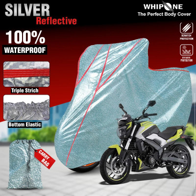 Whipone Waterproof Two Wheeler Cover for Bajaj(Dominar 250, Silver)