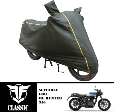 Fit Fly Waterproof Two Wheeler Cover for Royal Enfield(Hunter 350, Green)