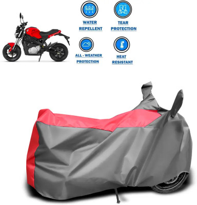 PEDALUP Waterproof Two Wheeler Cover for Ducati, Universal For Bike(Hypermotard 939, Grey, Red)