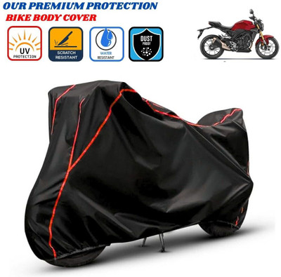 Delphinium Waterproof Two Wheeler Cover for Honda(CB300R, Black, Red)
