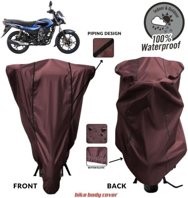 MADAFIYA Two Wheeler Cover for Bajaj(Platina 110 H-Gear BS6, Maroon, Black)