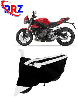 RRZ Waterproof Two Wheeler Cover for Triumph(Street Triple, Black, White)