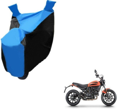 Mdstar Waterproof Two Wheeler Cover for Ducati(Scrambler, Black, Blue)