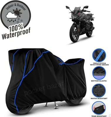 pocket bazar Waterproof Two Wheeler Cover for Bajaj(Pulsar, Black)