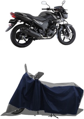 SUGASHRI Waterproof Two Wheeler Cover for Yamaha(SZ-RR V2 BS6, Grey, Blue)