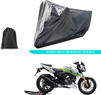 PAGORA Two Wheeler Cover for TVS(Apache RTR 200 Fi E100, Grey)