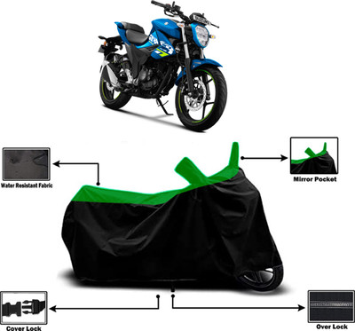 Amexride Two Wheeler Cover for Suzuki(Gixxer, Green)