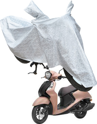 RiderShine Waterproof Two Wheeler Cover for Yamaha(Fascino 125 FI, Silver)