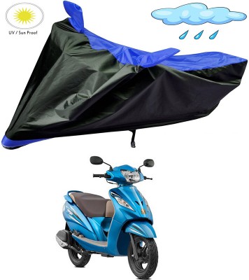 Genipap Two Wheeler Cover for TVS(Wego, Black, Blue)