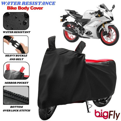BigFly Two Wheeler Cover for Yamaha(R15 V3, Black, Red)