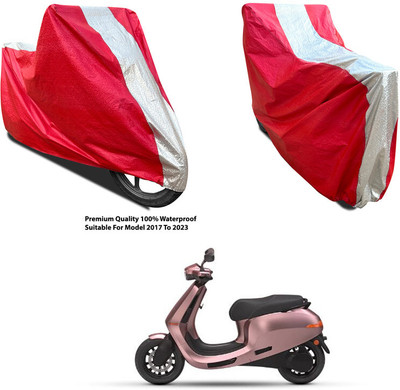 AutoGalaxy Waterproof Two Wheeler Cover for Ola(Silver, Red)
